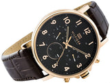  Shop Authentic Tommy Hilfiger Daniel Black Dial Brown Leather Strap Watch for Men - 1710379 - Luxxuri