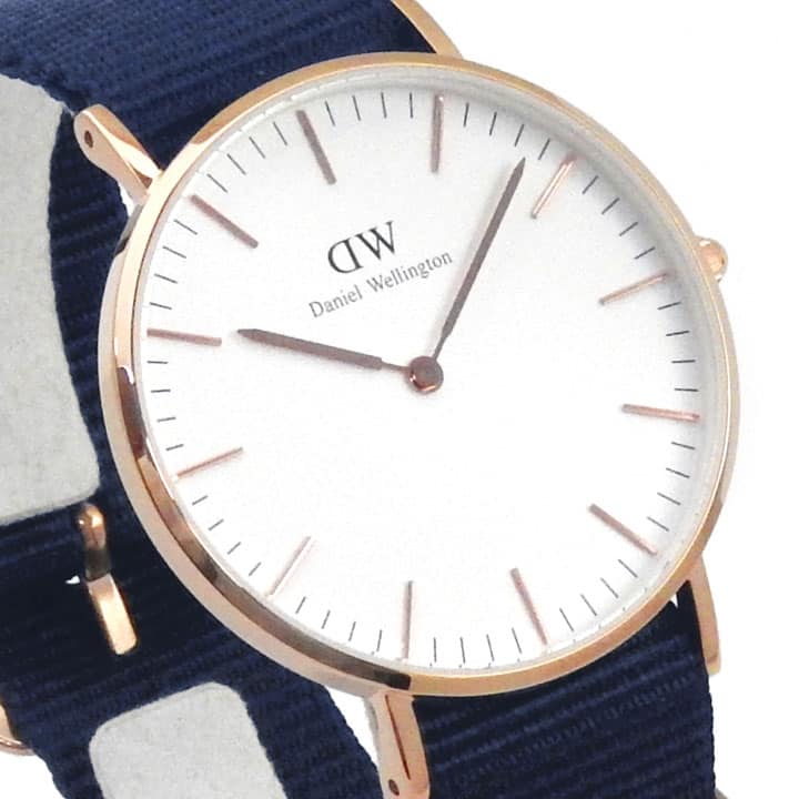  Shop Authentic Daniel Wellington Classic Bayswater White Dial Navy Blue NATO Strap Watch For Women - DW00100279 - Luxxuri