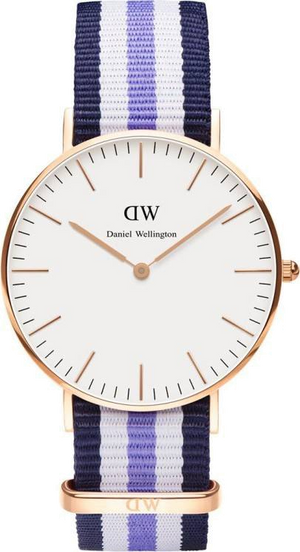 Shop Authentic Daniel Wellington Classic Trinity White Dial Three Tone Nylon Strap Watch For Women - 0509DW - Luxxuri