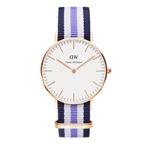  Shop Authentic Daniel Wellington Classic Trinity White Dial Three Tone Nylon Strap Watch For Women - 0509DW - Luxxuri
