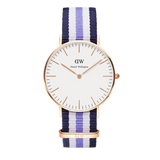  Shop Authentic Daniel Wellington Classic Trinity White Dial Three Tone Nylon Strap Watch For Women - 0509DW - Luxxuri