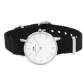  Shop Authentic Daniel Wellington Classic Petite Cornwall White Dial Black Nylon Strap Watch For Women - DW00100252 - Luxxuri