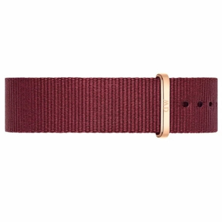  Shop Authentic Daniel Wellington Classic Roselyn White Dial Maroon Nylon Strap Watch For Women - DW00100267 - Luxxuri