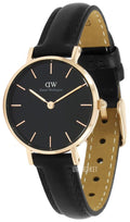  Shop Authentic Daniel Wellington Classic Petite Sheffield Black Dial Black Leather Strap Watch For Women - DW00100224 - Luxxuri