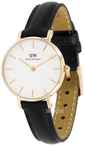  Shop Authentic Daniel Wellington Classic Petite Sheffield White Dial Black Leather Strap Watch For Women - DW00100230 - Luxxuri