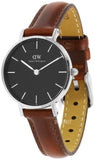  Shop Authentic Daniel Wellington Classic Petite St Mawes Black Dial Brown Leather Strap Watch For Women - DW00100237 - Luxxuri