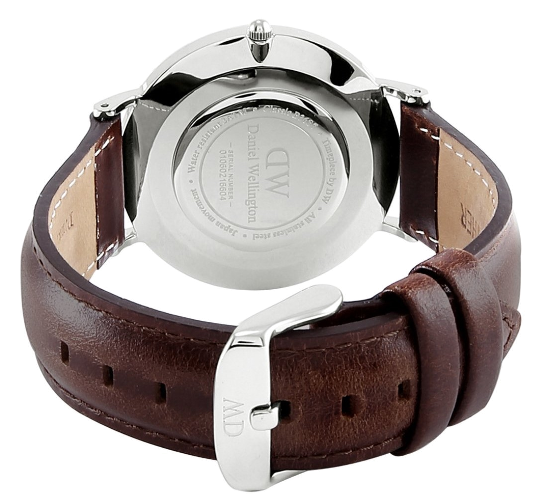 Daniel Wellington Classic Bristol White Dial Brown Leather Strap Watch For Women - DW00100056