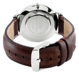  Shop Authentic Daniel Wellington Classic Bristol White Dial Brown Leather Strap Watch For Women - DW00100056 - Luxxuri