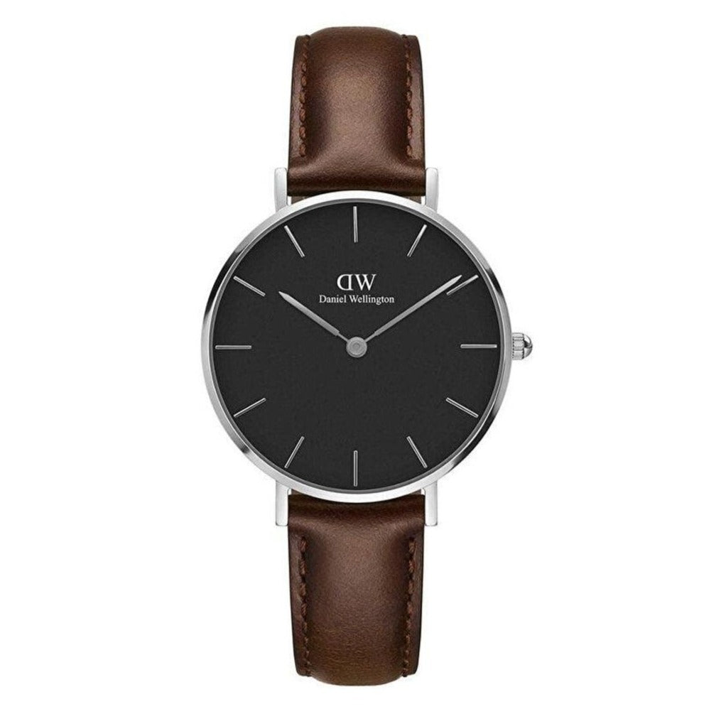  Shop Authentic Daniel Wellington Classic Petite Bristol Black Dial Brown Leather Strap Watch For Women - DW00100177 - Luxxuri