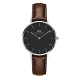  Shop Authentic Daniel Wellington Classic Petite Bristol Black Dial Brown Leather Strap Watch For Women - DW00100177 - Luxxuri
