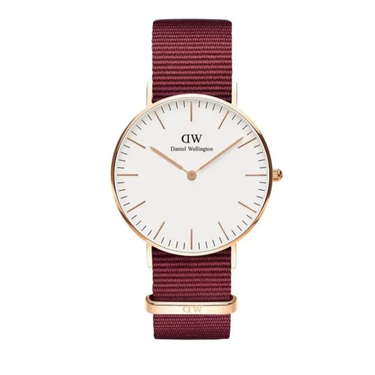  Shop Authentic Daniel Wellington Classic Roselyn White Dial Red NATO Strap Watch For Women - DW00100271 - Luxxuri