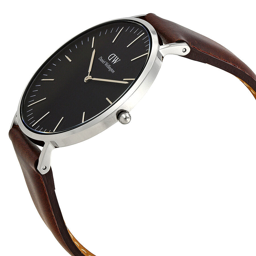  Shop Authentic Daniel Wellington Classic Bristol Black Dial Brown Leather Strap Watch For Men - DW00100131 - Luxxuri
