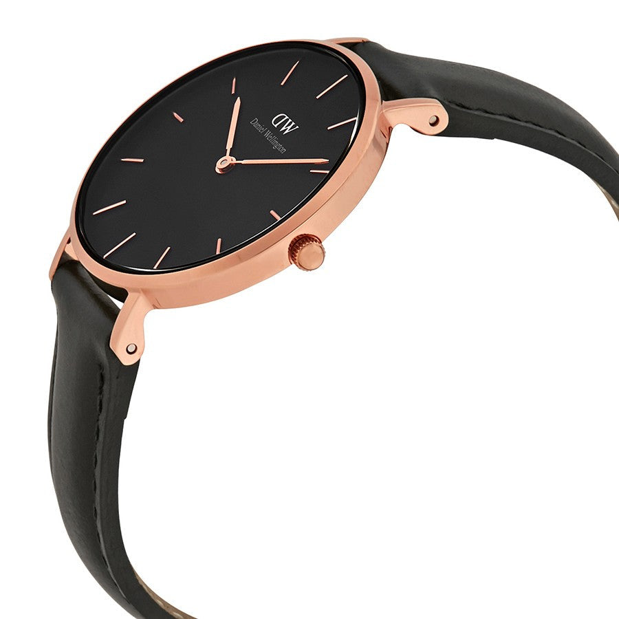  Shop Authentic Daniel Wellington Classic Petite Reading Black Dial Black Leather Strap Watch For Women - DW00100167 - Luxxuri