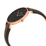  Shop Authentic Daniel Wellington Classic Petite York Black Dial Brown Leather Strap Watch For Women - DW00100170 - Luxxuri