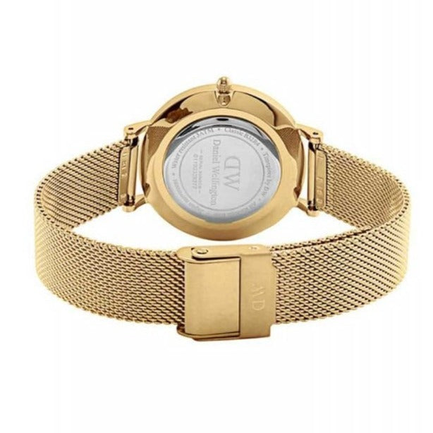 Daniel Wellington Classic Petite Evergold White Dial Gold Mesh Bracelet Watch For Women - DW00100350