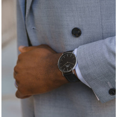  Shop Authentic Daniel Wellington Classic Sheffield Black Dial Black Leather Strap Watch For Men - DW00100133 - Luxxuri