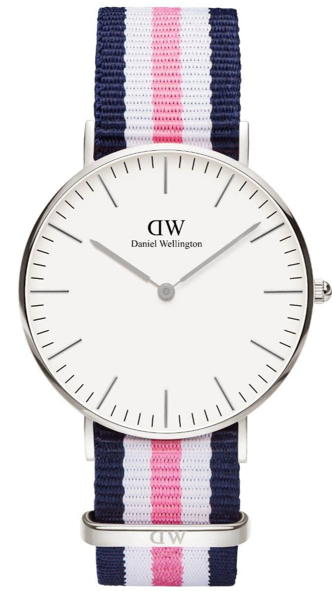  Shop Authentic Daniel Wellington Classic Southampton White Dial Three Tone Nylon Strap Watch For Women - DW00100050 - Luxxuri