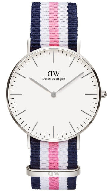  Shop Authentic Daniel Wellington Classic Southampton White Dial Three Tone Nylon Strap Watch For Women - DW00100050 - Luxxuri