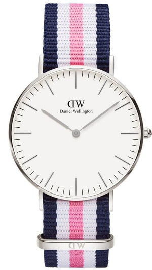  Shop Authentic Daniel Wellington Classic Southampton White Dial Three Tone Nylon Strap Watch For Women - DW00100050 - Luxxuri