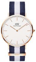  Shop Authentic Daniel Wellington Classic Glasgow White Dial Two Tone NATO Strap Watch for Men - DW00100004 - Luxxuri
