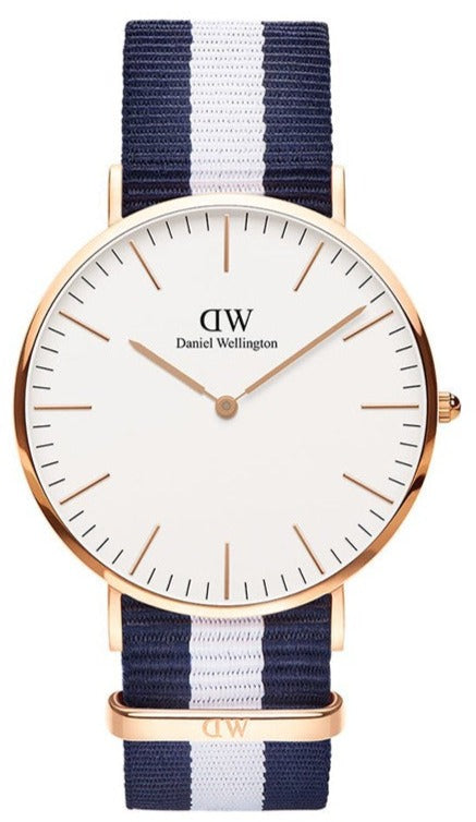  Shop Authentic Daniel Wellington Classic Glasgow White Dial Two Tone NATO Strap Watch for Men - DW00100004 - Luxxuri
