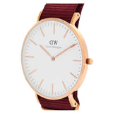  Shop Authentic Daniel Wellington Classic Roselyn White Dial Maroon Nylon Strap Watch For Women - DW00100267 - Luxxuri