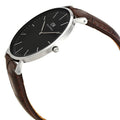  Shop Authentic Daniel Wellington Classic York Black Dial Brown Leather Strap Watch For Men - DW00100134 - Luxxuri