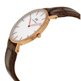  Shop Authentic Daniel Wellington Classic York White Dial Brown Leather Strap Watch For Women - DW00100038 - Luxxuri
