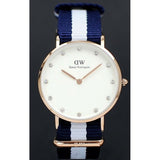  Shop Authentic Daniel Wellington Classy Glasgow White Dial Two Tone Nylon Strap Watch For Women - DW00100078 - Luxxuri
