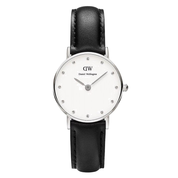  Shop Authentic Daniel Wellington Classy Sheffield White Dial Black Leather Strap Watch For Women - DW00100068 - Luxxuri