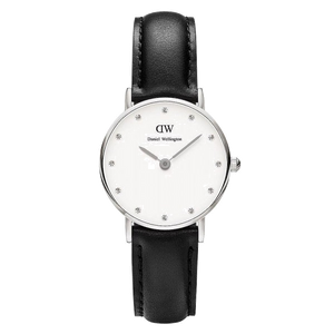  Shop Authentic Daniel Wellington Classy Sheffield White Dial Black Leather Strap Watch For Women - DW00100068 - Luxxuri