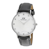  Shop Authentic Daniel Wellington Classy Sheffield White Dial Black Leather Strap Watch For Women - DW00100080 - Luxxuri