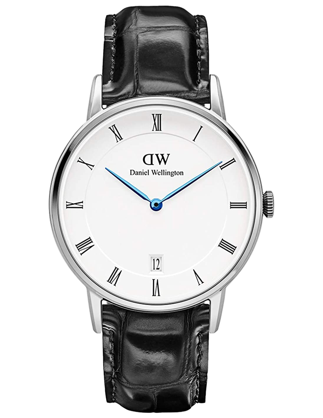 Daniel Wellington Dapper Reading Quartz White Dial Black Leather Strap Watch For Women - DW00100117