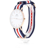  Shop Authentic Daniel Wellington Classic Canterbury White Dial Two Tone Nylon Strap Watch For Men - DW00100002 - Luxxuri