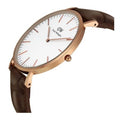  Shop Authentic Daniel Wellington Classic York White Dial Brown Leather Strap Watch For Men - DW00100011 - Luxxuri