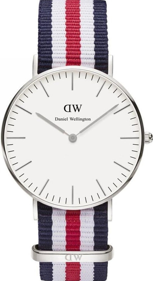 Shop Authentic Daniel Wellington Classic Canterbury White Dial Two Tone NATO Strap Watch For Women - DW00100051 - Luxxuri