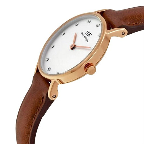  Shop Authentic Daniel Wellington Classy St Mawes White Dial Brown Leather Strap Watch For Women - DW00100059 - Luxxuri