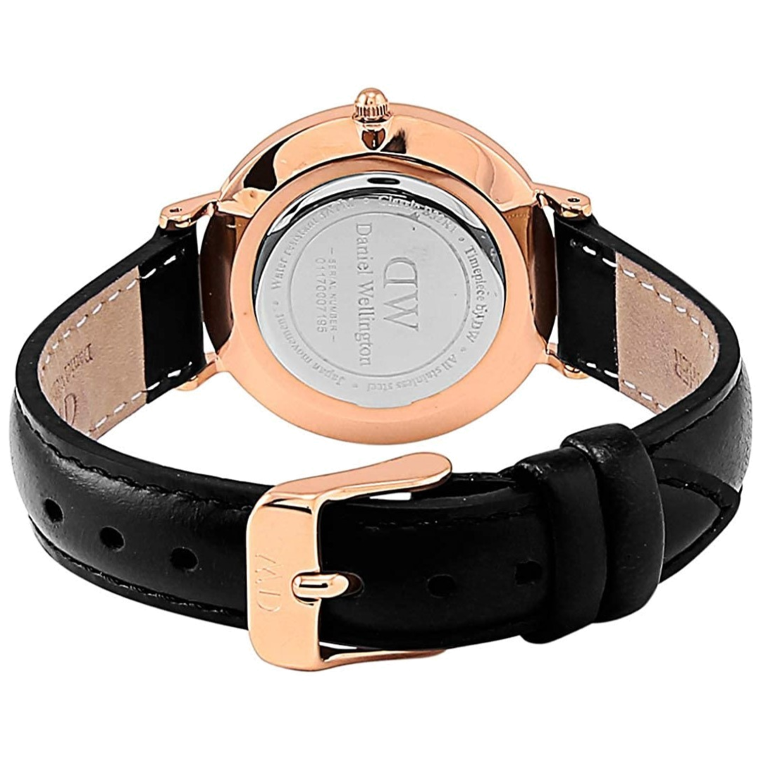  Shop Authentic Daniel Wellington Classy Sheffield White Dial Black Leather Strap Watch For Women - DW00100060 - Luxxuri