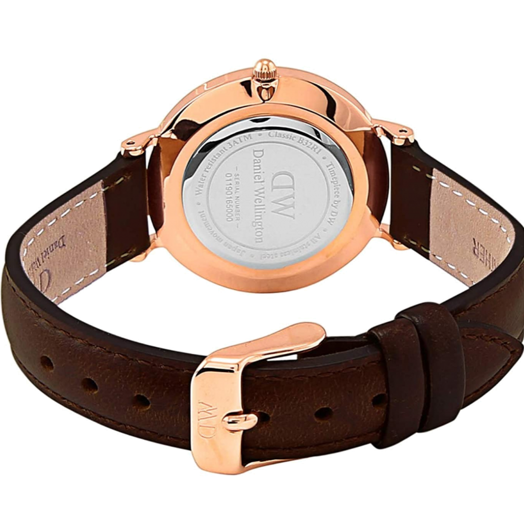  Shop Authentic Daniel Wellington Classy York White Dial Brown Leather Strap Watch For Women - DW00100061 - Luxxuri