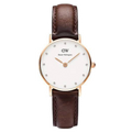  Shop Authentic Daniel Wellington Classy Bristol White Dial Brown Leather Strap Watch For Women - DW00100062 - Luxxuri