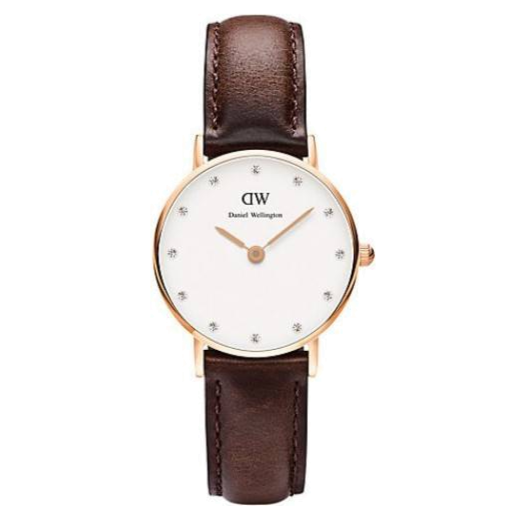  Shop Authentic Daniel Wellington Classy Bristol White Dial Brown Leather Strap Watch For Women - DW00100062 - Luxxuri