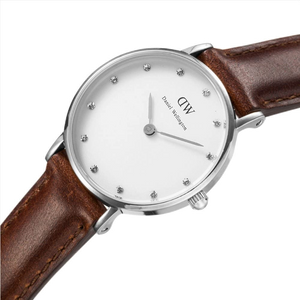  Shop Authentic Daniel Wellington Classy St Mawes White Dial Brown Leather Strap Watch For Women - DW00100067 - Luxxuri