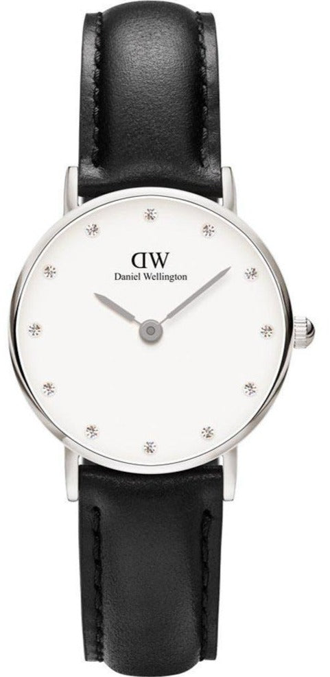  Shop Authentic Daniel Wellington Classy Sheffield White Dial Black Leather Strap Watch For Women - DW00100068 - Luxxuri