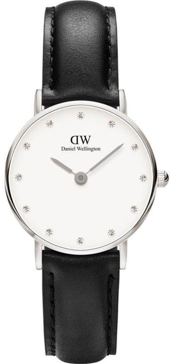  Shop Authentic Daniel Wellington Classy Sheffield White Dial Black Leather Strap Watch For Women - DW00100068 - Luxxuri