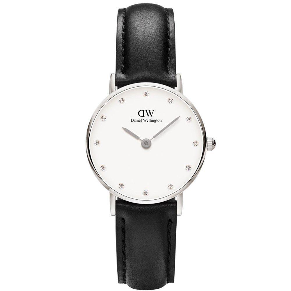  Shop Authentic Daniel Wellington Classy Sheffield White Dial Black Leather Strap Watch For Women - DW00100068 - Luxxuri