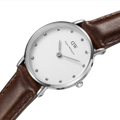  Shop Authentic Daniel Wellington Classy Bristol White Dial Brown Leather Strap Watch For Women - DW00100070 - Luxxuri