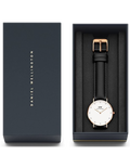  Shop Authentic Daniel Wellington Classic Petite Sheffield White Dial Black Leather Strap Watch For Women - DW00100230 - Luxxuri