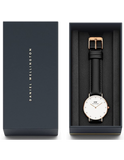  Shop Authentic Daniel Wellington Classic Petite Sheffield White Dial Black Leather Strap Watch For Women - DW00100230 - Luxxuri