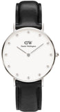  Shop Authentic Daniel Wellington Classy Sheffield White Dial Black Leather Strap Watch For Women - DW00100080 - Luxxuri