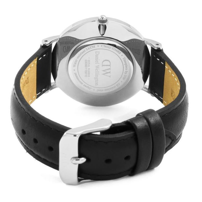  Shop Authentic Daniel Wellington Classy Sheffield White Dial Black Leather Strap Watch For Women - DW00100080 - Luxxuri